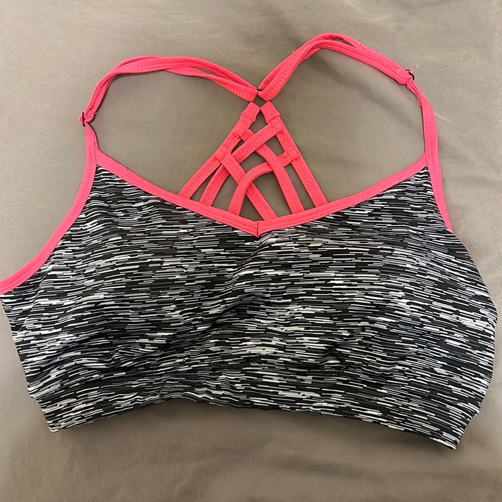 Gently worn strappy sports bra
